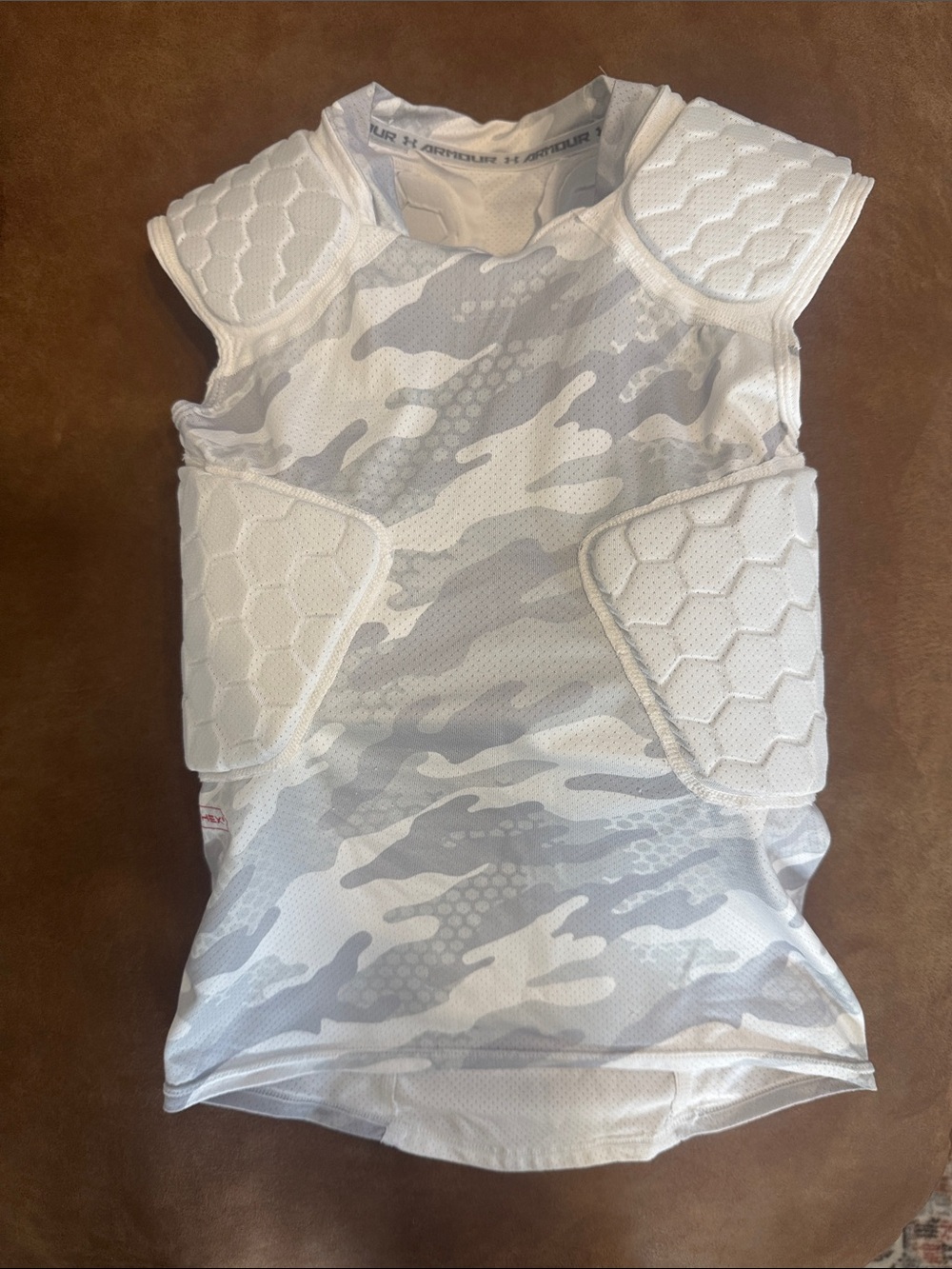 Under Armour White & Light Gray Camo Padded Compression Tank